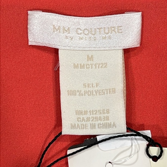 NWT MM Couture by Miss Me Tiered Blouse M Coral Asymmetrical Hem Flowy Dressy - Picture 7 of 8